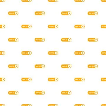 Skip ad buttons creating a seamless digital advertising pattern Illustrazione stock