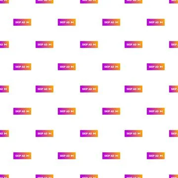 Skip ad buttons creating a seamless advertising pattern Stock Illustration