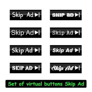 Skip ad virtual button vector image Stock Illustration