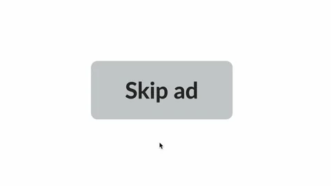 Skip Ads button. Digital video content that makes it possible to skip ads. Stock Footage 221460138