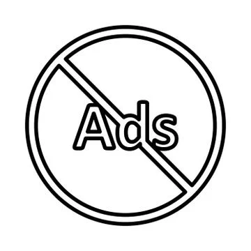 Skip ads video icon or logo illustration Stock Illustration