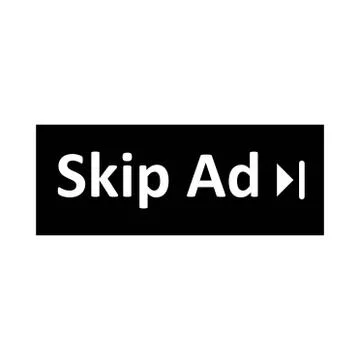 Skip ads video icon or logo illustration Stock Illustration