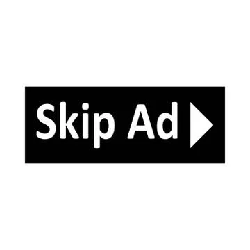 Skip ads video icon or logo illustration Stock Illustration
