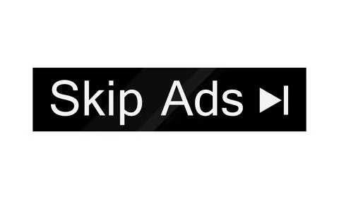 Skip advertisement web button Stock Illustration