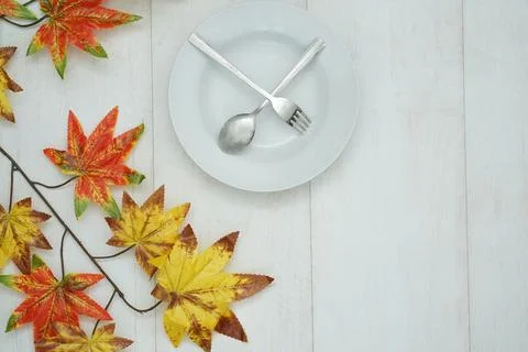 Skip breakfast concept with no symbol on plate, Intermittent fasting diet . Stock Photos
