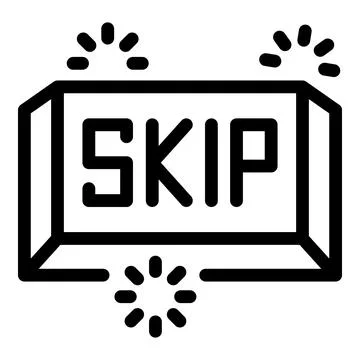 Skip button being pressed with fingers causing sparkle effect Stock Illustration