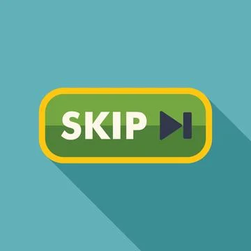 Skip button with forward arrow symbol is showing on a turquoise background Illustrazione stock