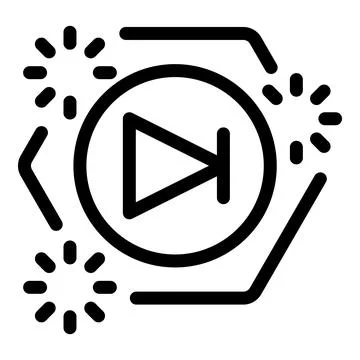 Skip button icon with fireworks celebrating ending Stock Illustration