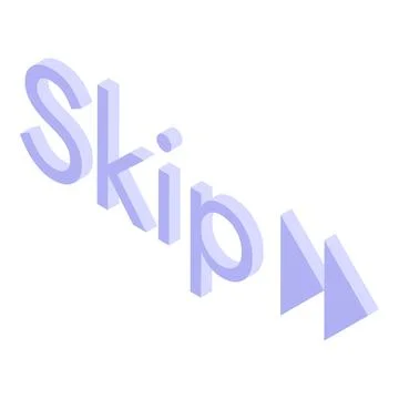 Skip button icon showing fast forwarding concept Stock Illustration