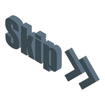 Skip button showing internet icon for website navigation Stock Illustration
