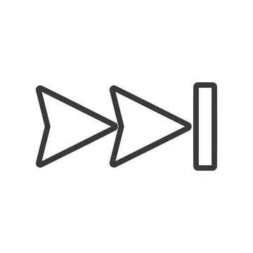 Skip Forward Fast Icon Vector Skip forward fast icon in simple vector styl... Stock Photos
