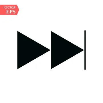Skip Forward media control icon button. eps10 Illustrazione stock