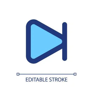 Skip next button pixel perfect RGB color ui icon Stock Illustration