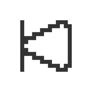 Skip previous button pixelated ui icon Stock-Illustration