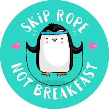 Skip rope not breakfast Stock Illustration