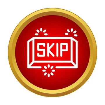 Skipped advertisement red button for modern media player Stock Illustration