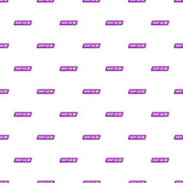 Skipping advertisement button user interface seamless pattern Stock Illustration