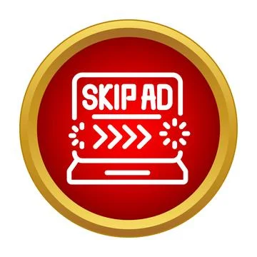 Skipping online advertisement blocking unwanted digital content Stock Illustration