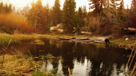 Skipping Rocks Stock Footage 725700