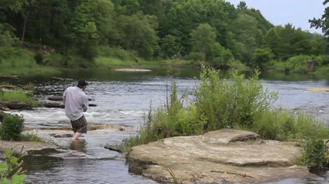 Skipping rocks Stock Footage 27338675