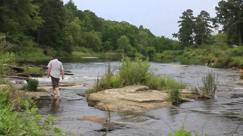 Skipping rocks Stock Footage 27338717