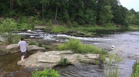 Skipping rocks Stock Footage 27338720