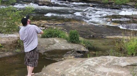 Skipping rocks Stock Footage 27338771