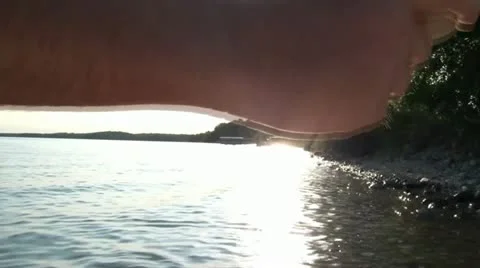 Skipping Rocks on Lake 스톡 동영상 12613901