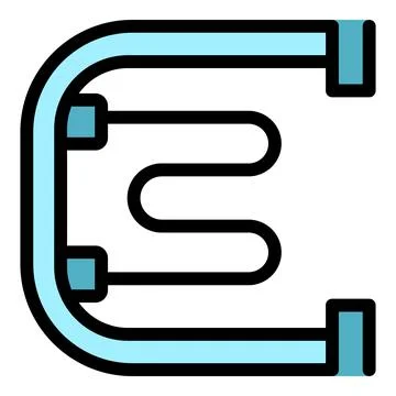Skipping rope creating a wavy pattern connecting two handles, fitness and e.. Illustrazione stock