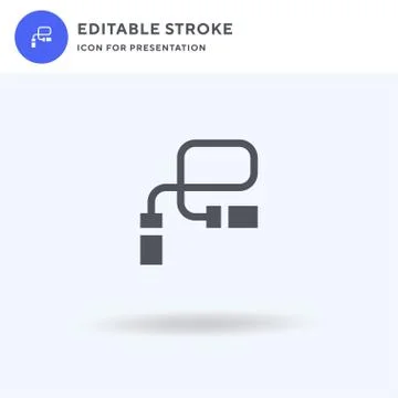 Skipping Rope icon vector, filled flat sign, solid pictogram isolated on whit Stock Illustration