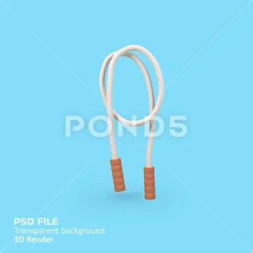 Skipping rope isolated 3d render icon illustration PSD Template