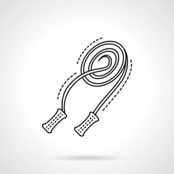 Skipping rope line flat line vector icon Stock Illustration