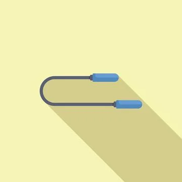 Skipping rope lying on yellow background with long shadow Stock Illustration