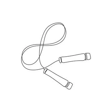 Skipping rope. One line vector illustration. Stock Illustration