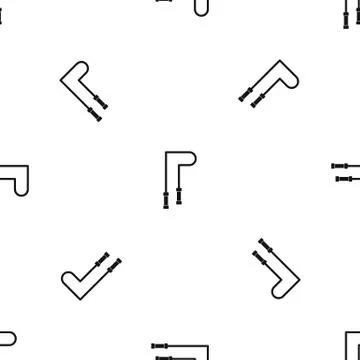 Skipping rope pattern seamless black Stock Illustration