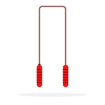Skipping rope for sporting activities flat isolated Stock Illustration
