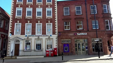 Skipton and NatWest Building on The Cross Stock Footage 273511290