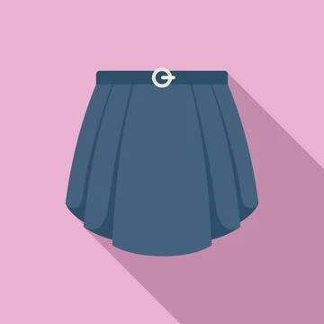 Skirt icon flat vector. Student girl Illustrazione stock