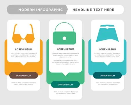 Skirt with white lining, Rectangular, Round eyeglasses infographic Stock Illustration