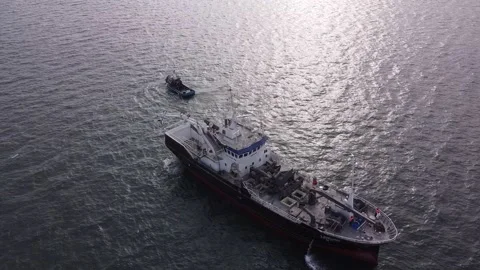 Skirting the boat Stock Footage 163365682