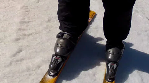 Skis fast on snow Stock Footage 22561345
