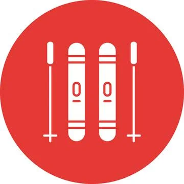 Skis icon vector image. Stock Illustration