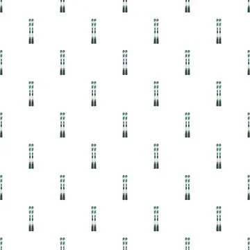 Skis pattern creating winter sports background illustration Stock Illustration
