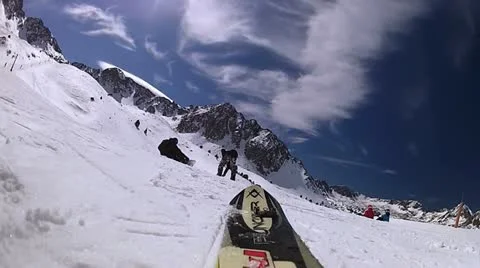 Skis view Stock Footage 10850371