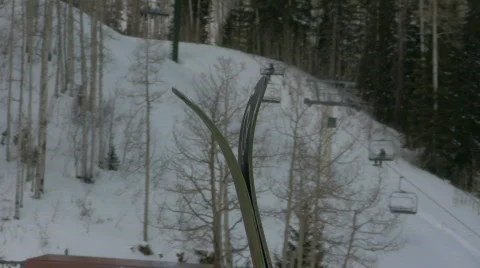 Skis in wind CR Stock Footage 506995