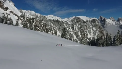 Skitour circle Stock Footage 77618038