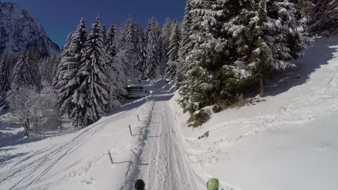 Skitouring in Chamonix Stock Footage