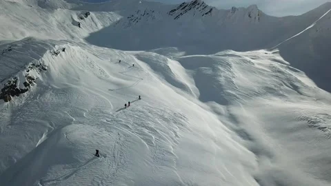 Skitouring on Mt.Bidara , Gudauri Stock Footage 152997829