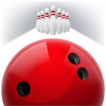 Skittles with ball Stock Illustration