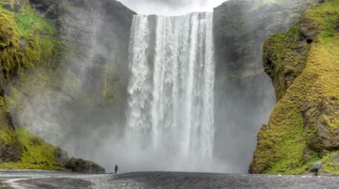 Skogafoss in Iceland - 2 Stock Footage 12420545